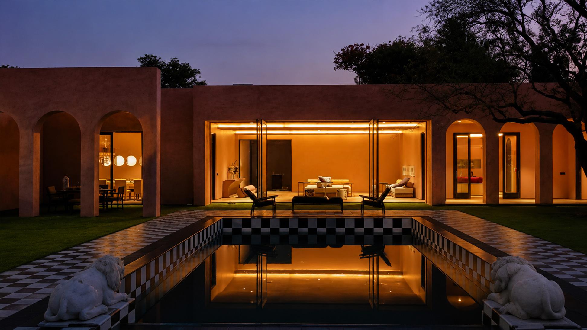Villa at night