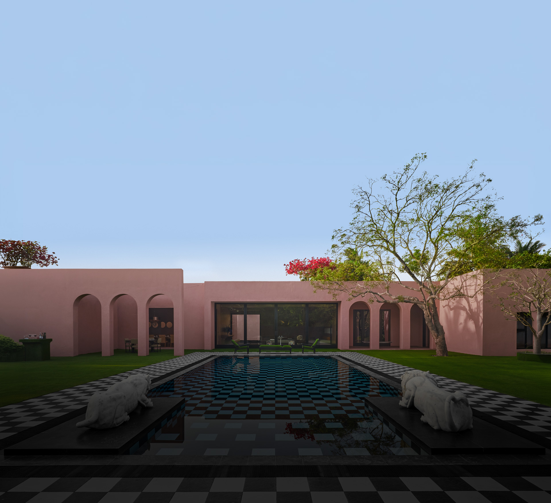 Villa garden and pool